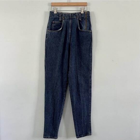 Vintage Levi’s 573 Ultra High Rise Flat Front Tapered Leg Brown Tab Jeans - Picture 2 of 9